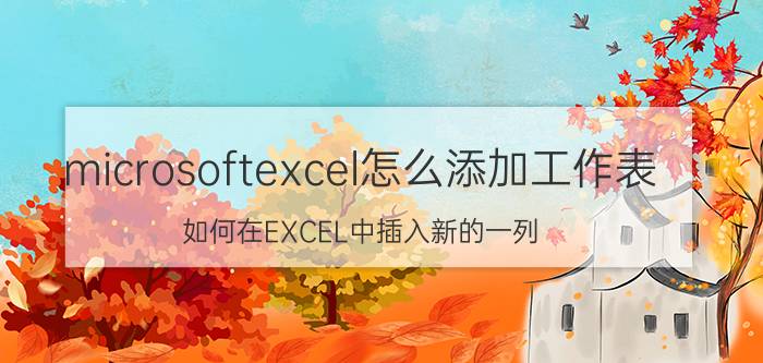 microsoftexcel怎么添加工作表 如何在EXCEL中插入新的一列？